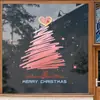 Árbol de Navidad Rosa Decoración Festiva Pegatinas para Centros Comerciales, Tiendas, Puertas y Ventanas de Vidrio Electroestáticas Decoraciones de Corazón