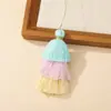 Colgante de Borla de Hilo de Algodón de Tres Capas DIY Pagoda de Imitación Pino Árbol Creativo con Forma de Adorno Colgante para Abanico Plegable Estilo Antiguo Hanfu
