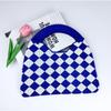 Bolsa Tecida Acolchoada de Cor Pura de Nicho, Bolsa de Tricô com Textura Waffle Branca, Bolsa de Ombro Xadrez, Logo Personalizado