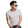 Vendas Diretas de Fábrica Camiseta de Verão de Manga Curta para Homens Estilo Coreano Tendência Juventude Justa Esportiva Cor Pura Gola Redonda Camiseta Roupas da Moda para Homens