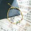 Nuevo Pulsera de Oro Arena de Vietnam Marea Nacional Esmalte Gota de Aceite Flor Pulsera de Cuentas Chapado en Cobre Dorado Joyería de Larga Duración sin Decoloración