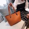 Bolsa Feminina Transfronteiriça 2024 Europeia e Americana Retrô Bolsa Tote de Grande Capacidade Moda Popular Simples Bolsa de Mão Bolsa de Ombro