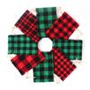 Combinação aleatória de doces de presente de Natal vermelho verde xadrez saco de algodão vermelho xadrez verde xadrez saco de Natal