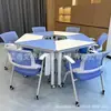 Grupo de Alunos Hexagonal Combinado Mesa de Treinamento Colorida Mesa de Conferência com Encaixe Trapezoidal Coaching Tutoria Mesa Psicológica Inteligente