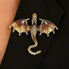 Pulseira Tecida à Mão com Dragão de Esmalte Vintage de Nicho Pulseira de Dragão Cravejada com Diamantes Transfronteiriça Europeia e Americana Joia Versátil Personalizada para Homens