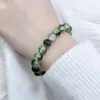 Pulsera Popular de Estilo Hada Explosiva de Venta Caliente Transfronteriza para Mujeres, Vidrio Qingyuan Verde, Diseño de Nicho, Versátil y Elegante