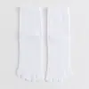 Calcetines de cinco dedos para mujer para primavera y otoño, calcetines deportivos de algodón de tubo medio para dedos, lindos y versátiles, absorbentes de sudor y resistentes al olor, calcetines de tubo largo para dedos para todas las estaciones