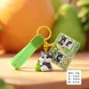Pingente de chaveiro criativo de basset hound em resina, fofa figura de filhote de animal de estimação em desenho animado, presente de decoração para bolsa de casal
