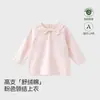 Camiseta de Manga Larga de Primavera y Otoño para Bebés Niñas, Cuello de Muñeca, Capa Base, Lazo de Princesa, Top Individual