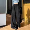 Ropa de mujer: Traje de rayas con pantalón ancho para mujer, colección otoño 2026, con diseño de corbata, fluido, adelgazante, pierna ancha, pantalón de falda largo hasta el suelo