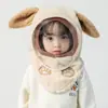 Gorro Infantil de Fábrica Otoño e Invierno Cortavientos Máscara Facial Protección de Orejas para Niñas Capucha Integrada Cortavientos Engrosado Cálido Ala Ancha
