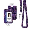 Porta-credenciales con Impresión UV para Tarjetas de Autobús, Tarjetas de Comida de Marca, Credenciales de Trabajo y Porta-identificaciones con Cordón y Correa Retráctil para el Cuello