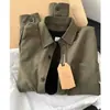Camisa Verde Militar de Manga Larga para Hombre, Nueva Camisa de Trabajo Estilo Americano para Primavera y Otoño, Top Versátil Casual Holgado de Moda para Hombre