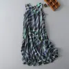 Vestido de tirantes sin mangas con estampado de plantas acuáticas inspirado en la dopamina para mujer, Nuevo estilo vacacional de verano 2026, Vestido largo ligero y holgado
