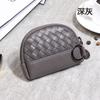 2026 Bolso Nuevo para Mujer Cartera Tejida Hecha a Mano Billetera Sencilla para Monedas Billetera de Piel Sintética Bolso Pequeño con Cremallera para Cosméticos