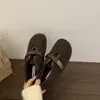 Sapatos femininos estilo Birkenstock, com aumento de altura, forrados de fleece, coleção outono/inverno 2026, sapatos Mary Jane de sola grossa, sapatos de algodão quentes e aconchegantes