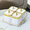 Recipiente de almacenamiento hermético para cocina, apto para alimentos, caja de plástico cuadrada transparente para granos y fideos, a prueba de moho y humedad.