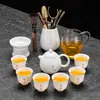 2026 Nuevo Modelo Porcelana de Jade Grasa de Oveja Juego de Té Kung Fu para Uso Doméstico, Incluye Gaiwan, Taza de Té y Mesa de Té, Juego de Tres Piezas