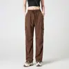 Pantalones de Paracaídas de Trabajo de Secado Rápido de Verano para Exteriores Pantalones Casuales Negros de Pierna Recta Pantalones Casuales de Montañismo Americano Moda de Pareja Pantalones Largos
