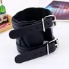 Nuevas Joyas Populares de Venta Caliente Transfronterizas, Pulsera Ancha de Cuero Estilo Retro Literario, Accesorios Ajustables Versátiles para Hombres y Mujeres