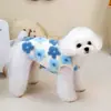 Roupa de Pet Cachorro de Primavera para Cães Pequenos e Gatos, Colete de Lã para Teddy, Maltês, Yorkshire, com 24 Apliques Florais 3D de Lã