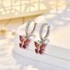 Pendientes de Aguja de Plata Esterlina Mariposa Doce Estrellas Transfronterizos Temperamento Estilo Coreano Moda Casual Cumpleaños Pendientes de Circonita Joyería