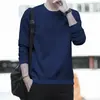 Camiseta de Manga Larga para Hombre de Primavera y Otoño, Sudadera Pullover, Camisa Base Lisa de Color de Moda para Capa Interior