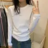Negro Básico Casual Salida Otoño Nuevo Estilo Top Holgado Color Sólido Suéter Chica Picante Capa Base Adelgazante Moda Mujer