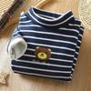 Roupa íntima térmica infantil de gola alta, forrada com lã, espessada, outono e inverno, blusa de manga comprida, camisa de fundo para meninos e meninas