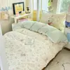 Juego de ropa de cama de tres piezas de algodón puro para cama individual de dormitorio universitario, juego de cuatro piezas de sábana y funda de edredón de algodón