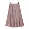 Falda plisada a medida con efecto de caída para mujer, moda de verano, falda midi de línea A tipo acordeón, adelgazante y con una bonita caída