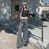 Calça Social Flare Slim Casual de Cintura Baixa com Cinto Largo, Estilo Francês, Nova 2026, para Mulheres