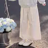 2026 Moda Casual Pantalones de Pierna Ancha Niñas Primavera y Otoño Bloque de Color Cuadros Cuello Polo Sudadera con Capucha de Manga Larga Conjunto de Dos Piezas