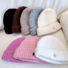 Sombrero de Lana de Ciervo Dulce Japonés para Niños, Sombrero de Punto Grueso y Cálido de Otoño e Invierno, Sombrero de Vuelta Rayado de Forro Polar Teddy