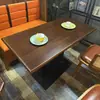 Conjunto de Mesa e Cadeiras de Madeira Maciça Estilo Retro Americano para Padaria, Loja de Chá com Leite, Doceria, Restaurante Ocidental e Bar Mesa Quadrada/Redonda