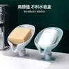 Jabonera de Hoja Drenante para Baño Creativa para Uso Doméstico Soporte para Jabón Sin Perforaciones Sin Acumulación de Agua Almacenamiento de Jabonera