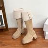 Botas de Nieve, Caña Larga, Forradas de Polar, Engrosadas, para Mujeres Menudas, Suela Gruesa, Modernas, por Encima de la Rodilla, Botas Cálidas, Botas Largas para Mujer