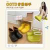 Botas de lluvia para exteriores con suela gruesa para mujer, moda de primavera, estilo coreano, costuras en colores caramelo, botas altas de caña gruesa para las cuatro estaciones, zapatos de goma