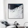 Pintura Abstrata Preto e Branco Montanha de Neve Luxo Leve Pintura Decorativa Moderna para Entrada de Sala de Estar Luxo Leve Pintura para Pendurar no Fundo de Sofá Nórdico