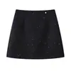 Falda Midi de Lentejuelas Estilo Chanel Otoño 2025 Nueva de Cintura Alta Adelgazante Línea A de Lana Bodycon Corta para Mujer