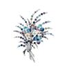 Exquisita moda elegante broche de ramo sentido nicho diamante de color circonita traje planta flor prendedor hebilla