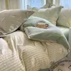 Sencilla y fresca, funda de edredón de gasa de doble capa 100% algodón, grado A, 100% algodón, juego de ropa de cama individual para dormitorios, incluye tres piezas