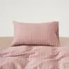 Funda de almohada larga de algodón de fibra larga, color liso estampado, estilo ins escandinavo 2025, nuevo lujo accesible, B&B, individual