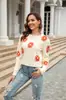 Primavera 2026 Nueva Moda Suéter de Comercio Exterior Amazon Más Vendido Corto Margarita Cuello Redondo Floral Tejido Suéter de Moda