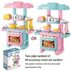 Cocina infantil transfronteriza, juguete de simulación, mini olla para cocinar, horno, mesa de comedor, utensilios de cocina, traje de cocina