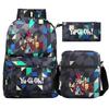 Kit novo de 3 peças de jogo de anime rei para Meninos Meninas crianças mochila escolar mochila de viagem Bolsa de Ombro Estojo