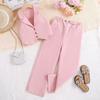 Conjunto de Chaleco sin Mangas de Solapa de Botones Sencillos Estilo Transfronterizo de Verano y Pantalones de Traje, Conjunto Casual de Dos Piezas de Color Sólido para Chicas Jóvenes, Moderno