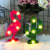 Lámpara de Modelado LED Lámpara de Cactus Mini de Venta Caliente Coreana Lámpara de Flamenco Navideña Decoración de Letras Luz de Noche de Escritorio