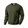 Moletom Masculino Casual Oversize Cor Sólida Gola Redonda com Logo de Silicone, Veludo Adicionado, Pesado, Solto, Europeu e Americano, Outono e Inverno
