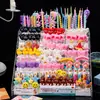 Estilo ins decoração de bolo de aniversário de desenho animado velas flores chapéus de festa urso de pelúcia rosto sorridente corações velas de aniversário infantil